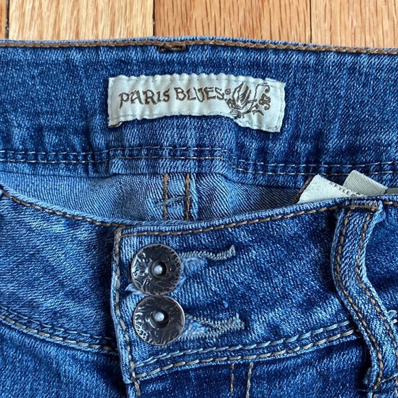 Paris Blue Vintage Double Button Fly Vintage Women's Straight Leg Jeans - Blue - Picture 2 of 10